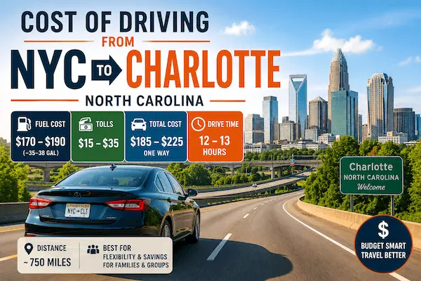 Cost of Driving from NYC to Charlotte NC