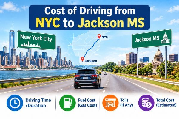 Cost of Driving from NYC to Jackson MS